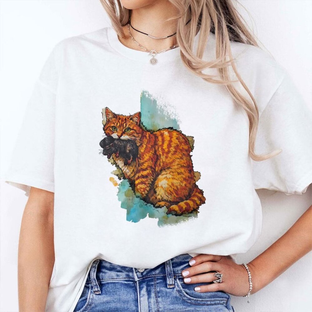 Iran Map Orange Tabby Cat T Shirt 90